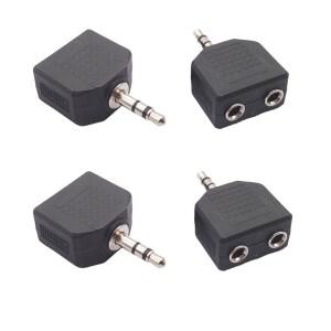 4개입 3.5mm Y 스플리터 스테레오 오디오 잭 - 남성용 듀얼 여성용 어댑터 헤드폰  이어폰  MP3 플레이어