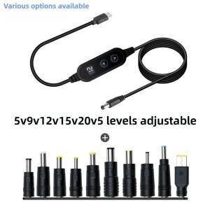 C타입 전원 부스트 케이블 DC 5V/9V/12V/15V/20V 컨버터 8 어댑터 C-WiFi 라우터 미니 소형 팬용
