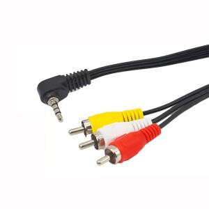 (1M) 직각 3.5mm to 3RCA AV 케이블 - 오디오 비디오 연결용 90도 1-수컷 3-암컷 스플리터