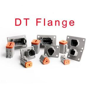 호환 DT 플랜지 플러그 소켓 Deutsch 유형 DTP/DTM 커넥터 2P/3P/4P/6P/8P/12P 전기 방수 22-16AWG