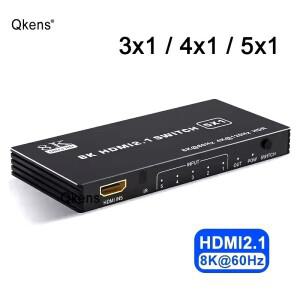 8K 60Hz HDMI 2.1 스위치 4x1 3x1 5x1 스위처 비디오 컨버터 4K 120Hz 3 4 5 in 1 Out HDR10 3D 48Gbps for
