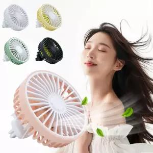 [원사안전] 선풍기 차량용 USB 차량 LED 실내 용품 송풍구 자동차  (본품)