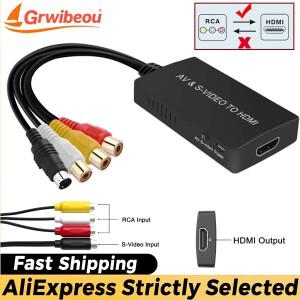 AV S-VIDEO 비디오를 HDMI 호환 변환 어댑터로  HDTV DVD STB 플스호환/플스호환 1080P RCA CVBS