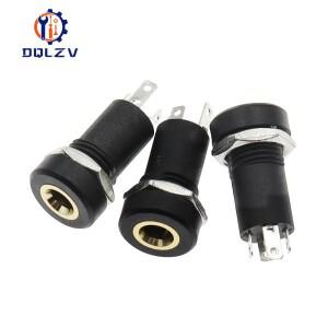 호환 1/3/5PCS 3.5MM 4Pin 오디오 잭 소켓 스테레오 4 극 솔더 패널 마운트 너트 커넥터 헤드폰 암 PJ-392A