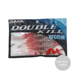 싸파 더블킬 새우웜 135mm 레드헤드 SDK-RSF-135RH 그럽 낚시 용품 루어 민물 바다 낚시용