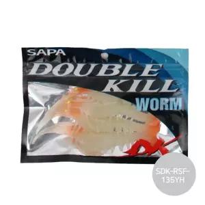 싸파 더블킬 새우웜 135mm 엘로우헤드 SDK-RSF-135YH 그럽 낚시 용품 루어 민물 바다 낚시용