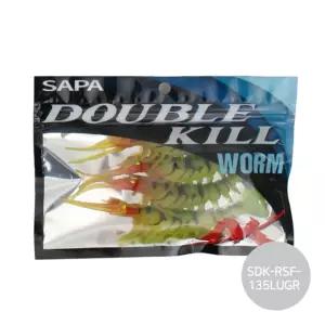 싸파 더블킬 새우웜 135mm 형광그린 SDK-RSF-135LUGR 그럽 낚시 용품 루어 민물 바다 낚시용