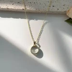 [골드스마일]하프 목걸이 큐빅 팬던트 라운드