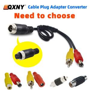 4핀 항공 헤드 남성/여성 RCA AV/여성 DC 멀티플 케이블 플러그 어댑터 컨버터 차량 후방 카메라 모니터용