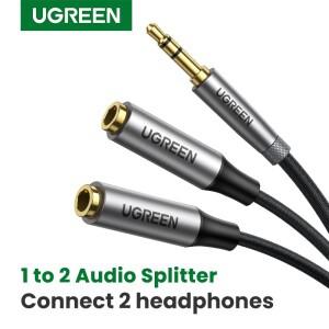 UGREEN 헤드폰 분배기 3.5mm 2 웨이 Aux 남성 여성 이어폰 오디오 어댑터 더블 스테레오 Y 케이블 TV 휴대