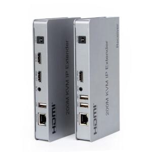 200M HDMI KVM 연장기  IP RJ45 Cat5e/6을 통한 1080P USB 비디오 이더넷 마우스 키보드 지원을 위한 IR 루