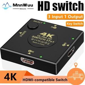HDMI 호환 스위치 3 포트 스위처 선택기 In 1 Out HD 4K 플레이어 HDTV 플스호환 게임 콘솔을 지원합니다.