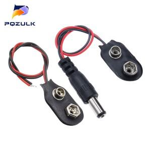 호환 9V 배터리 커넥터 전원 클립 DC 잭 남성 여성 악어 스냅 어댑터 와이어 홀더 케이블 9 볼트 리드 소켓