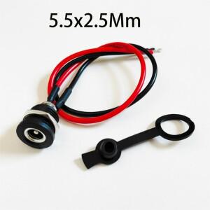 호환 고전류 20AWG 5.5x2.1mm/5.5x2.5mm DC022D DC 전원 케이블 암 소켓 DIY 방수 잭 플러그 패널 마운트