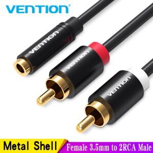 Vention 여성 3.5mm 잭-2RCA 남성 오디오 케이블 RCA 잭 분배기 Y iphone 호환 증폭기 홈 시어터 DVD 헤드