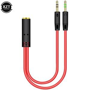 2in 1 남성-여성 Aux 오디오 케이블 Y 분배기 3.5mm MP3 MP4 스테레오 플러그 어댑터 잭 헤드폰 컴퓨터