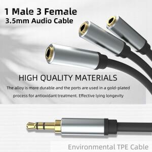 헤드폰 분배기 오디오 케이블 3.5mm 남성 3 여성 잭 어댑터 iphone 호환 용 Aux 삼성호환 MP3 플레이어 노