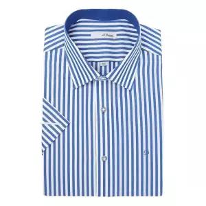 [롯데백화점]에스티듀퐁 반소매면100 런던스트라이프슬림핏셔츠SE5MM21HS312SBU-L