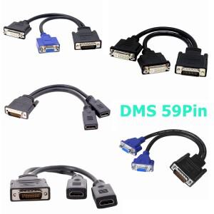 LFH DMS 59Pin 분배기 케이블 남성 2 HDMI VGA DVI DP 여성 확장 어댑터 그래픽 카드 컴퓨터 TV 모니터 프