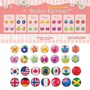 아이콘귀걸이 붙이는귀걸이 유아동귀걸이 귀찌 캐릭터 스티커이어링