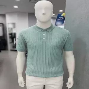 [트루젠]남자 여름 반팔 나일론 헤링본 패턴 폴로 카라넥 니트 스웨터 티셔츠 4컬러 0