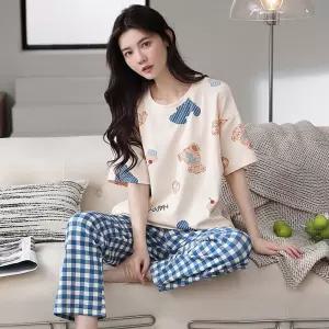 띠엔다 여름 잠옷 봄가을 실내복 커플 잠옷세트 세트 ADOR2