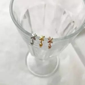 원터치 크로스 피어싱 피어싱 나비피어싱 버터플라이피어싱 링피어싱