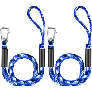 탄성 고정 로프 해양 충돌 방지 4FT 도크 라인 스테인레스 후크 조정 가능 앵커 보트 서핑 번지