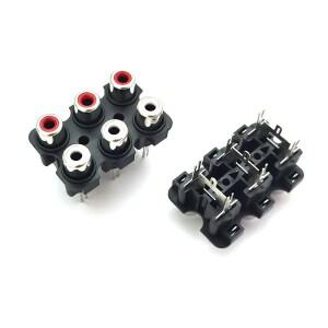 호환 2/5/10PCS 2/4/6 홀 RCA 암 스테레오 오디오 잭 AV 입력 소켓 커넥터 Lotus Row 증폭기 인터페이스 신