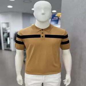 [트루젠]남자 여름 반팔 실크 혼방 폴로 카라넥 니트 스웨터 티셔츠 2컬러_JK