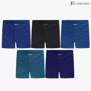 [제임스딘]제임스딘 트렁크팬티 남자팬티 편한 소변구 있는 순면 사각 5종 세트