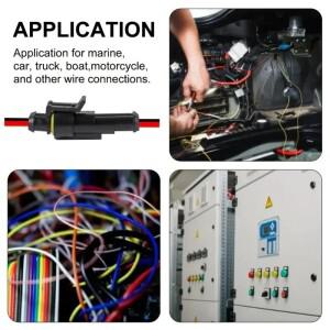 호환 10개/5세트 2핀 방수 커넥터 남성여성용 16 AWG 와이어 자동차 트럭 보트 전기