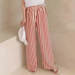 [유야]여성 스트라이프 밴딩 와이드 일자 통 바지 -FPN0507- 봄 여름