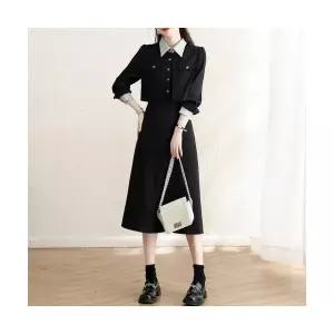 여자가을원피스 가을 슬림핏 투피스 긴팔 원피스의 스커트 ible3