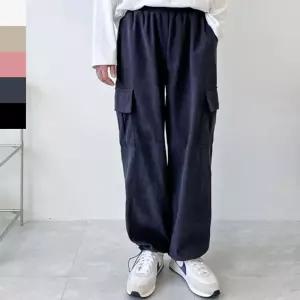 남자 스트링 조거 팬츠 1P 골덴 와이드 카고 바지 Y2K 골덴카고바지