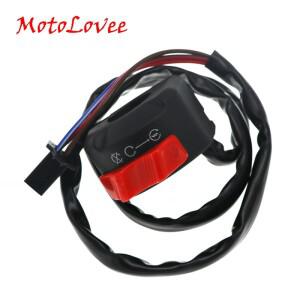 MotoLovee 바이크 오토바이 핸들 바 마운트 푸시 버튼 시작 킬 ON OFF 헤드 라이트 안개등 스위치 12V