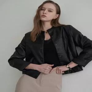 [르니앤맥코이]간절기 차이나 카라 페이크레더 자켓 ML04JK100HJY