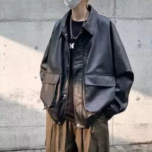 남성 단정한 항공 점퍼 레더 코트 봄가을 라이더 빈티지 에비에이터 PU가죽 재킷 시크 DUCHI3