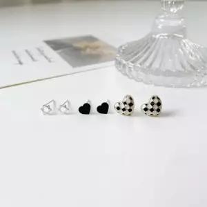 체크 3pcs 귀걸이 미니 체커보드 귀걸이 패션귀걸이 귀걸이세트 피어싱