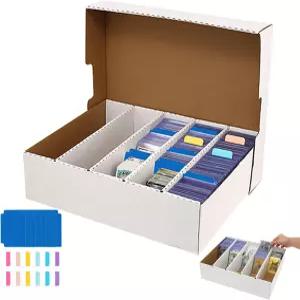 MZONGZI 컬렉터 카드 보관함 3900 카운트 트레이딩 분류함 축구 농구 흰색 스포츠 상자