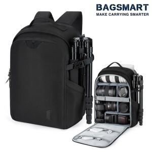 작가 BAGSMART 카메라 배낭 DSLR 가방 케이스 13.3 인치 노트북 방수 레인 커버 삼각대 마운트에 적합