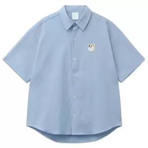 [탑보이][탑보이] 미니시바 와펜 오버핏 옥스포드 반팔 셔츠 (IN111)