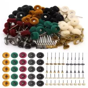 SALIGTEKH 100Pcs 회전 공구 연마 키트 와이어 브러시 세트 생크 3mm 미니 목재 세라믹 녹 제거 및 세부