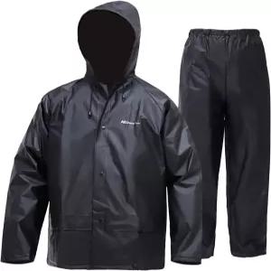 QuANYON 남성용 레인 수트 방수 작업 장비 초경량 재킷 및 바지 레인웨어