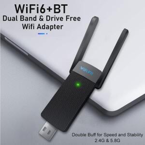 Bluetooth 5.3 1800Mbps WiFi6 USB 어댑터 듀얼 밴드 2.4G/5GHz 무선 수신기 3.0 동글 네트워크 카드 PC Wi