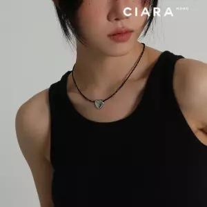 [씨아라]CIARA mono 써지컬스틸 Albany 큐티하트 블랙비즈 목걸이