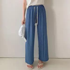 [유야]여성 스트라이프 밴딩 와이드 일자 통 바지 -FPN0505- 봄 여름