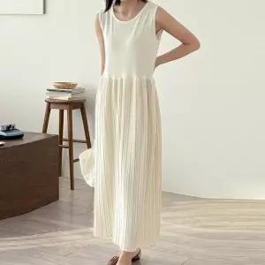 [유야]여성 플리츠 주름 레이어드 나시 롱 원피스 -FOP0508- 여름