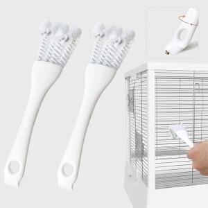긴손잡이와 삽이있는 새장 청소 브러시  애완 동물 햄스터 토끼 케이지  앵무새 농어 갭 클리너 도구 용