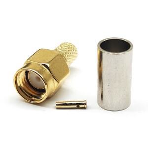 호환 SMA 수 플러그 암 잭 RF 동축 커넥터 크림프  케이블 와이어 터미널 스트레이트 어댑터  RG58 LMR195